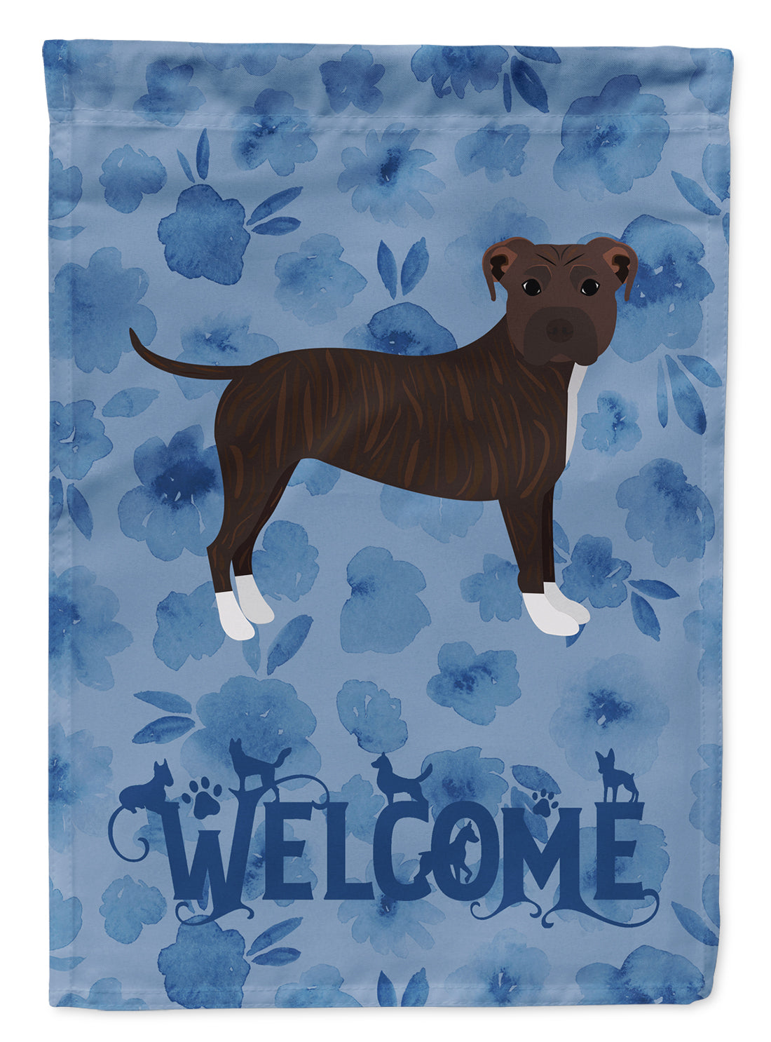 Staffordshire Bull Terrier Welcome Flag Garden Size CK6102GF  the-store.com.