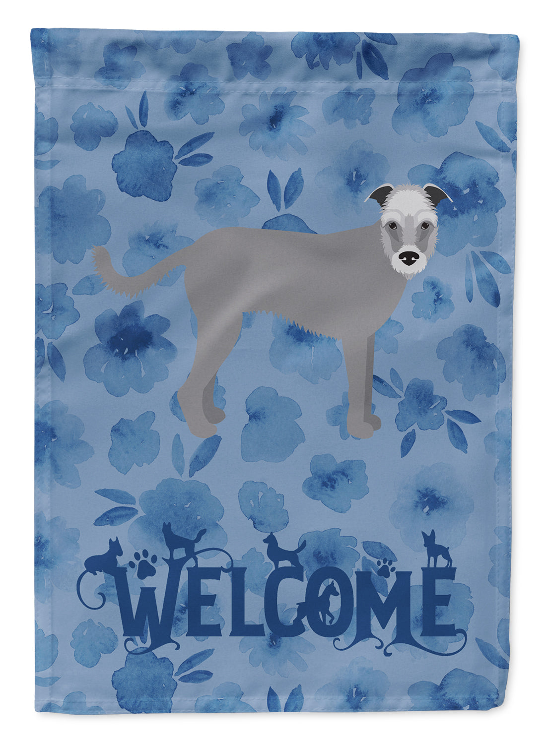 Irish Wolfhound Welcome Flag Garden Size CK6106GF  the-store.com.