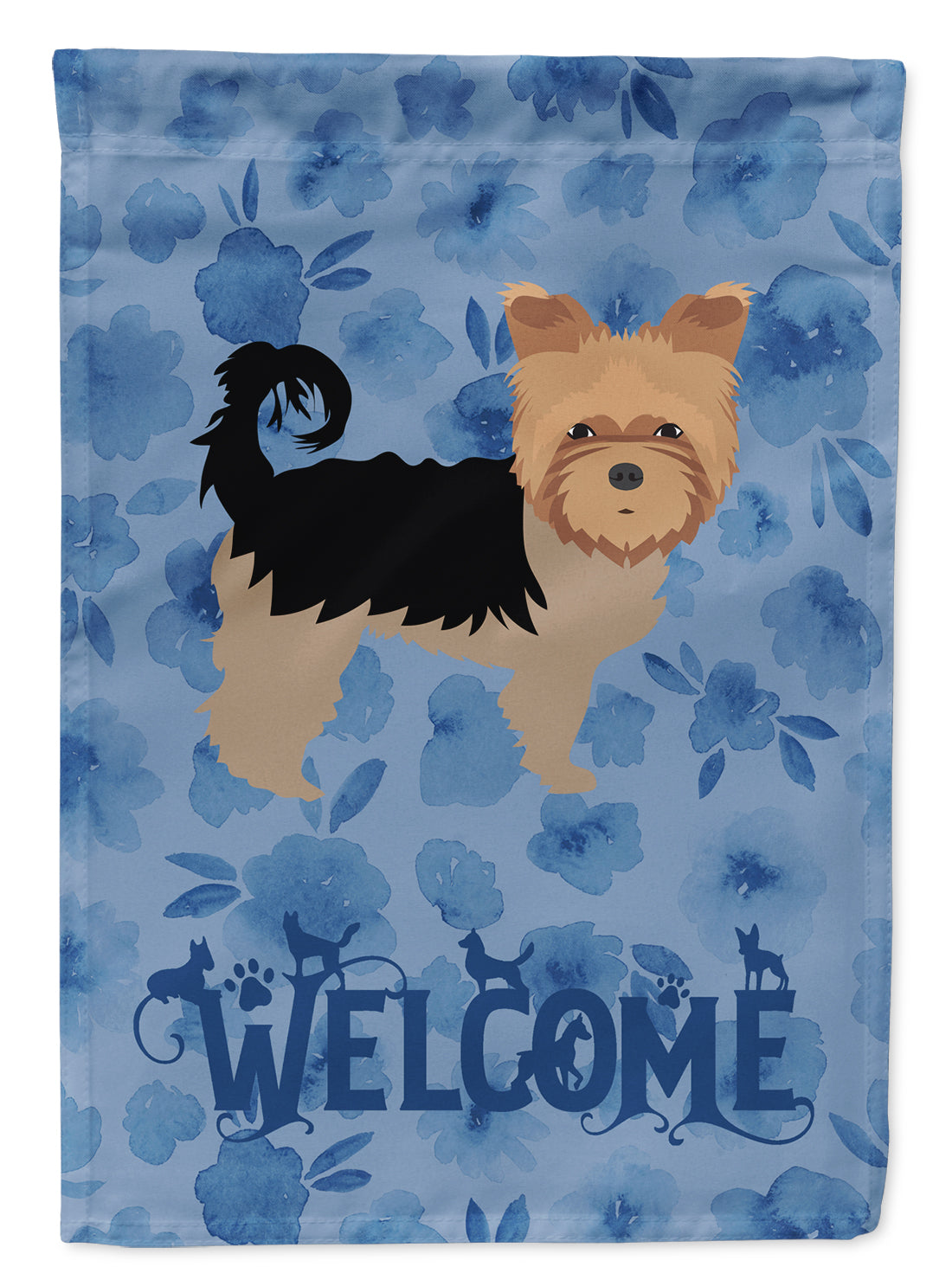 Yorkshire Terrier Welcome Flag Canvas House Size CK6107CHF  the-store.com.