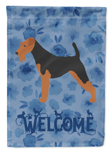 Welsh Terrier Welcome Flag Canvas House Size CK6112CHF  the-store.com.