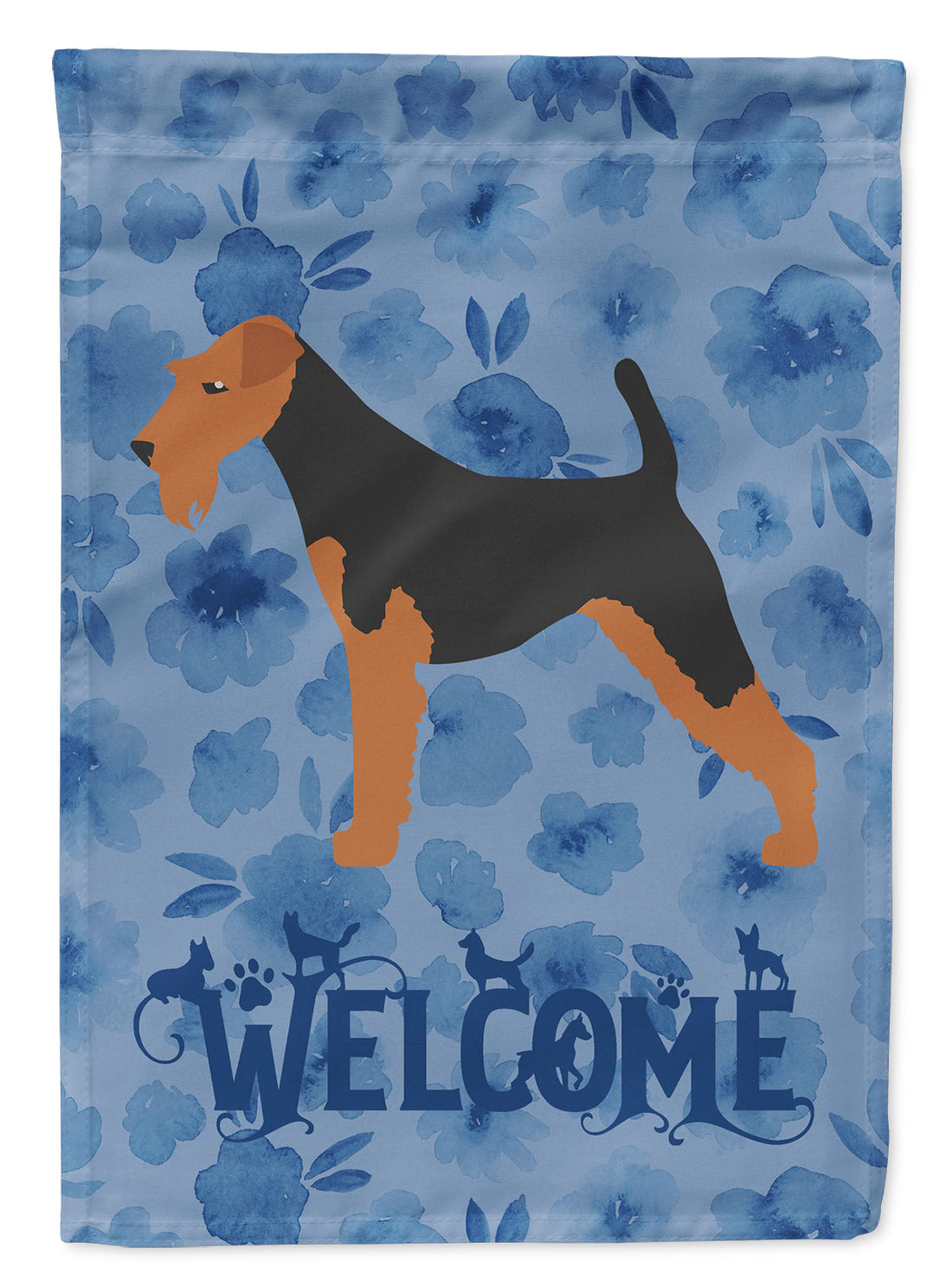 Welsh Terrier Welcome Flag Garden Size CK6112GF  the-store.com.