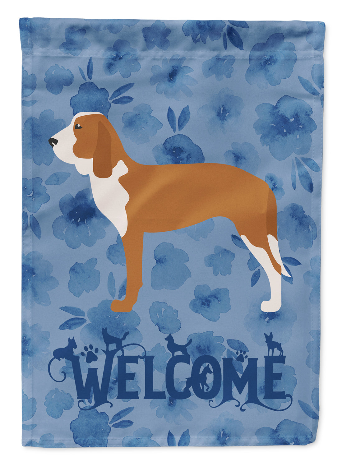 Spanish Hound Welcome Flag Canvas House Size CK6118CHF  the-store.com.