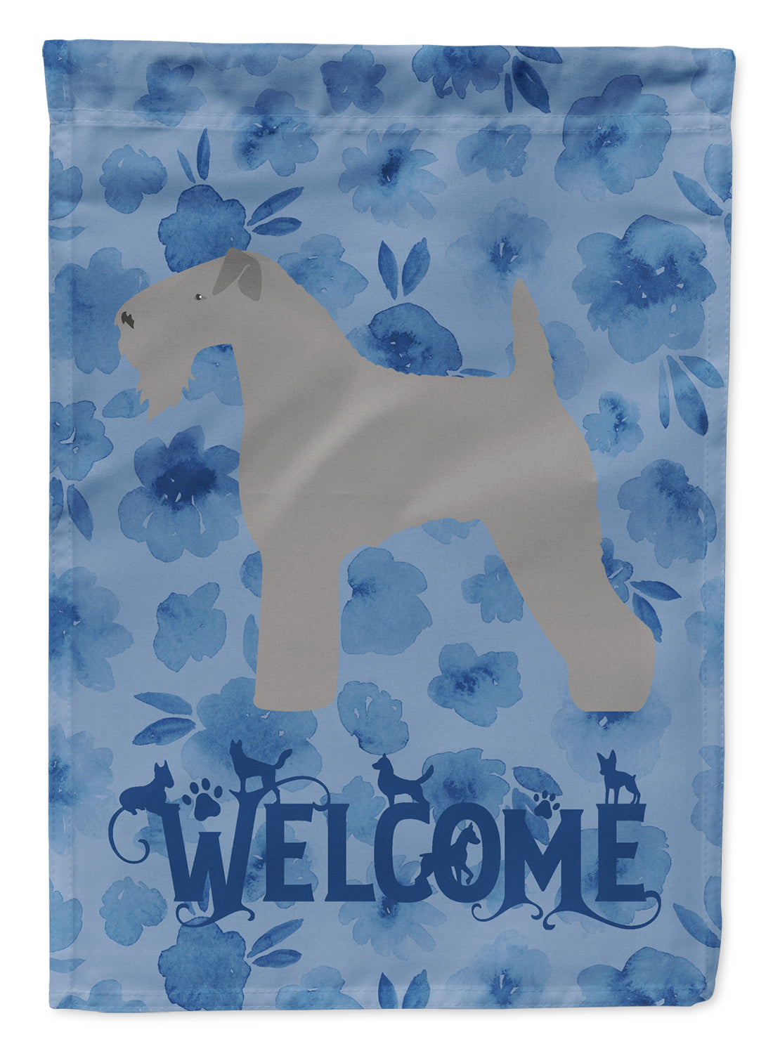 Kerry Blue Terrier Welcome Flag Canvas House Size CK6119CHF  the-store.com.