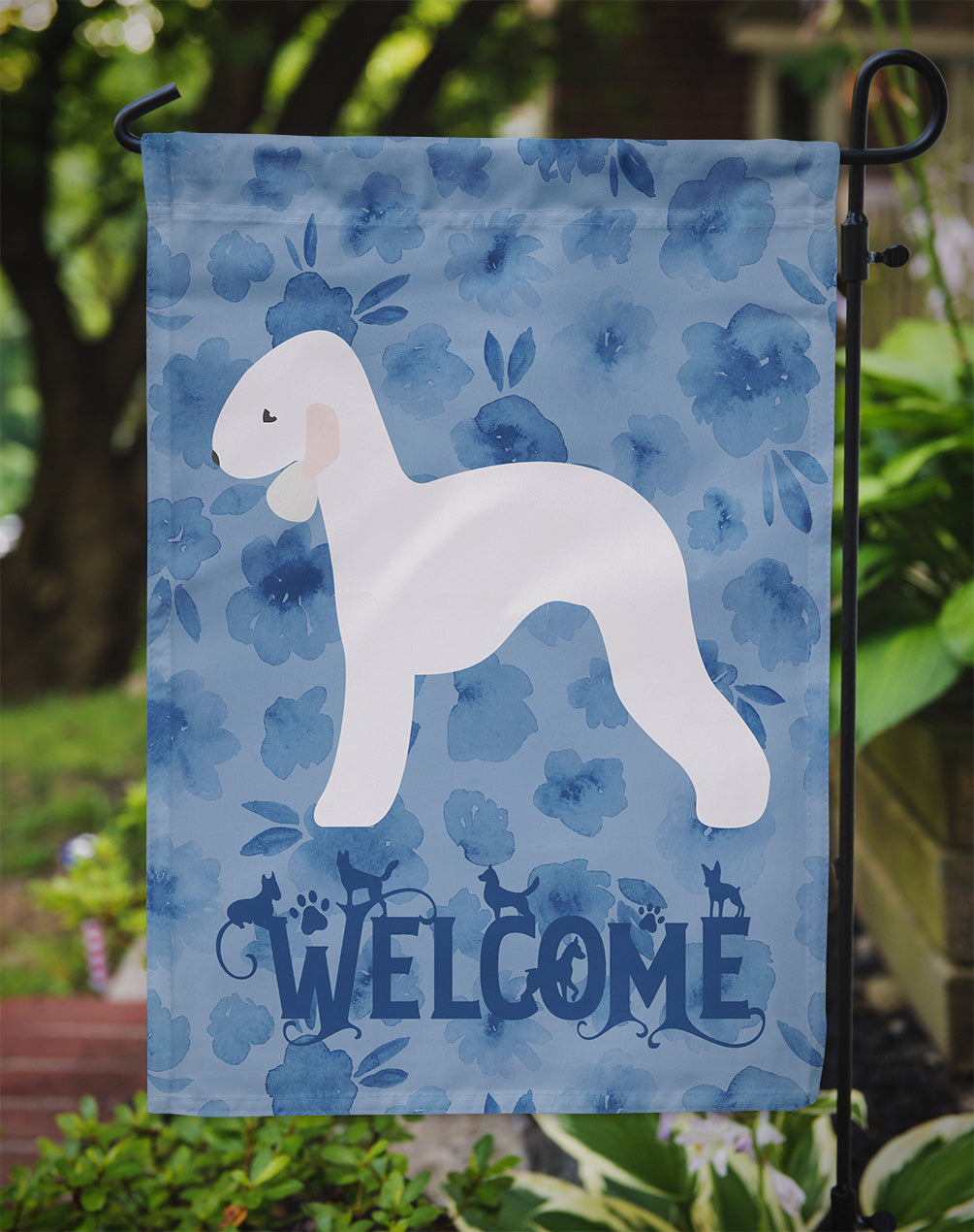 Bedlington Terrier Welcome Flag Garden Size CK6121GF  the-store.com.