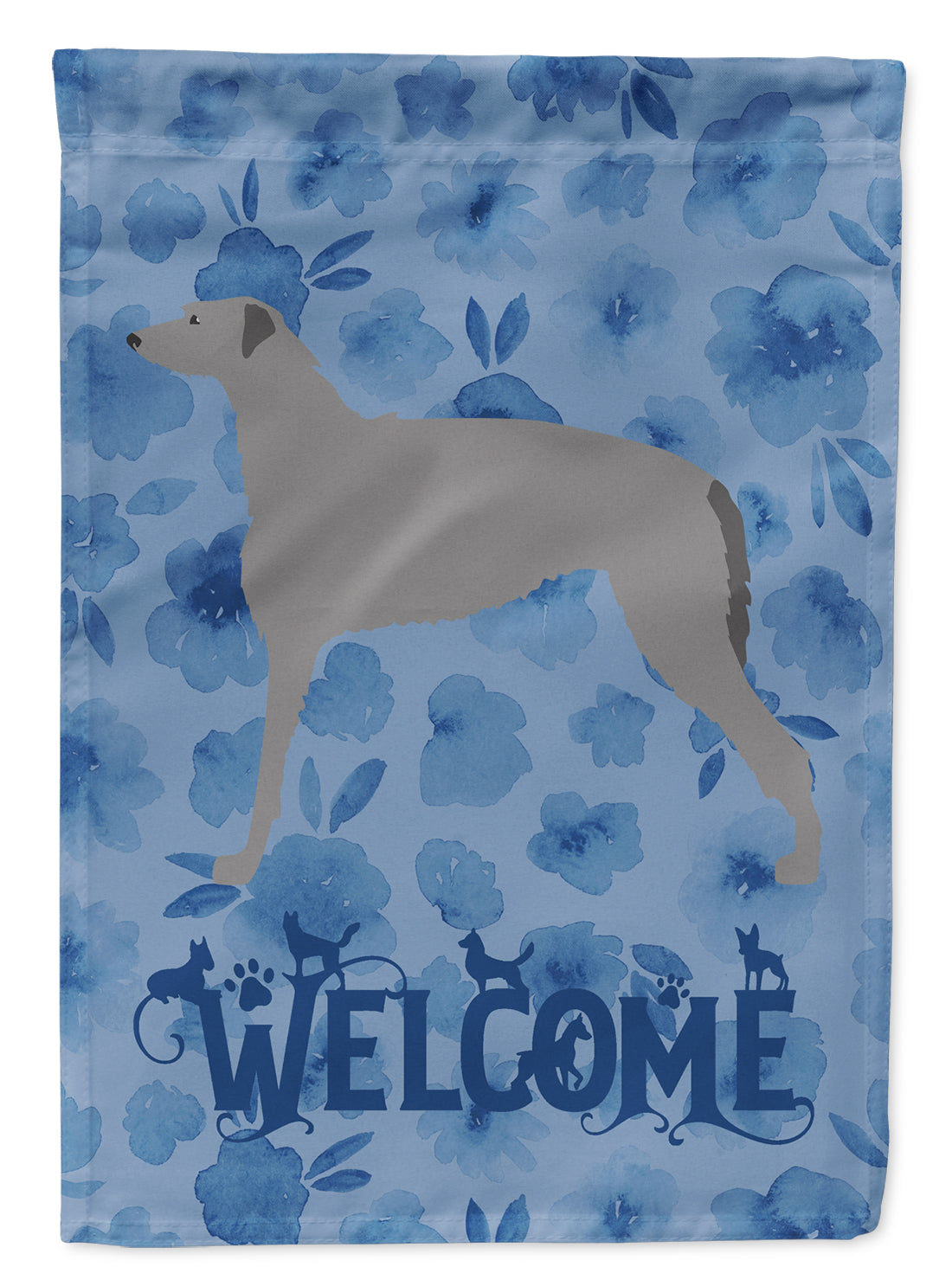 Scottish Deerhound Welcome Flag Garden Size CK6123GF  the-store.com.