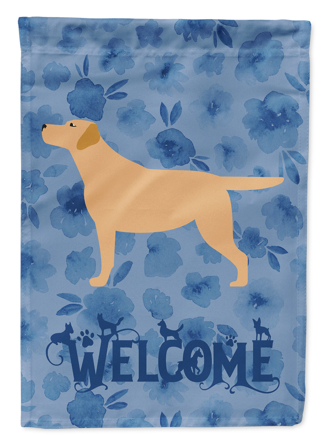 Yellow Labrador Retriever Welcome Flag Canvas House Size CK6124CHF  the-store.com.