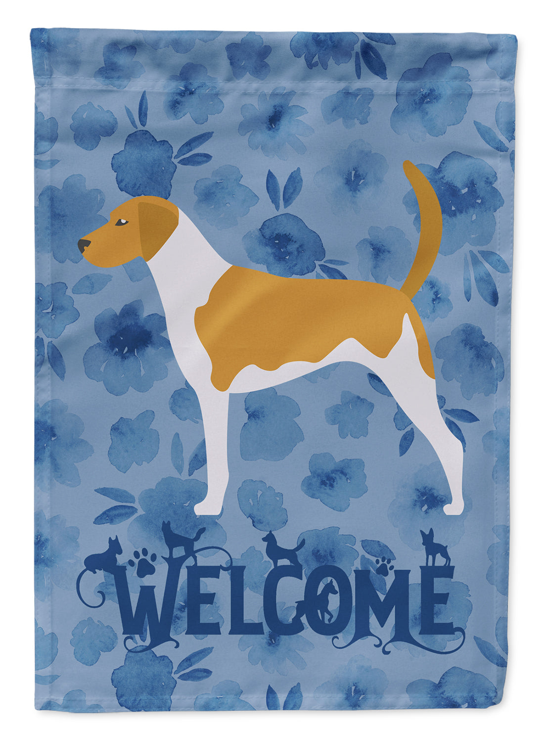 American Foxhound Welcome Flag Canvas House Size CK6125CHF  the-store.com.