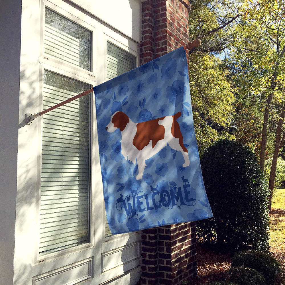 Welsh Springer Spaniel Welcome Flag Canvas House Size CK6127CHF  the-store.com.