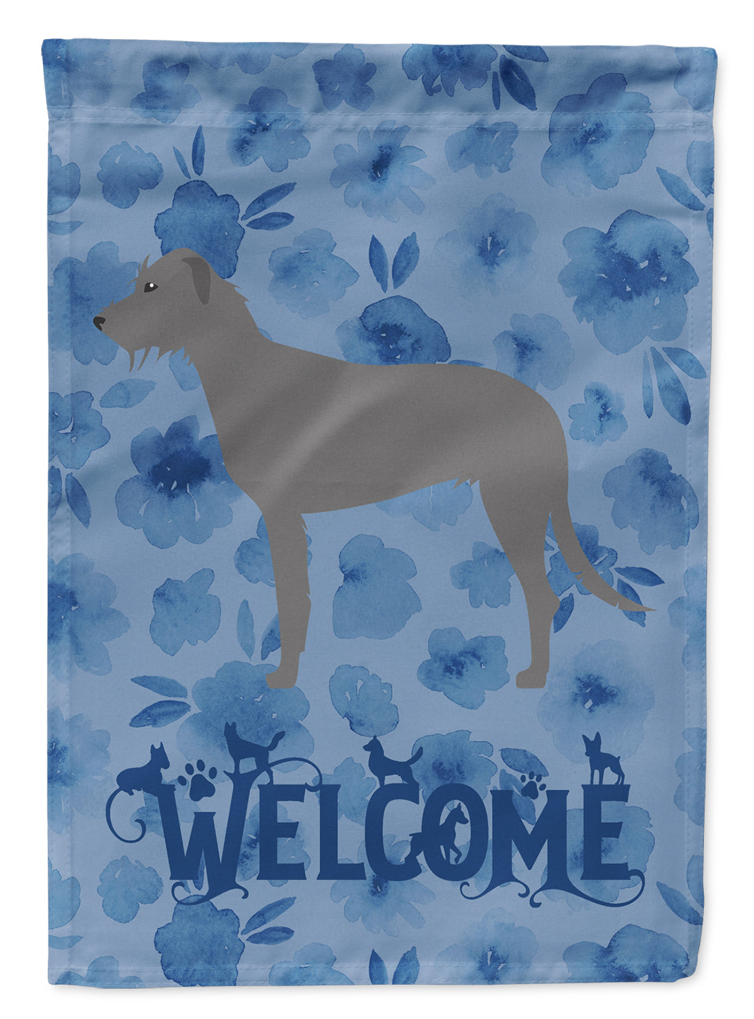 Irish Wolfhound Welcome Flag Canvas House Size CK6130CHF  the-store.com.