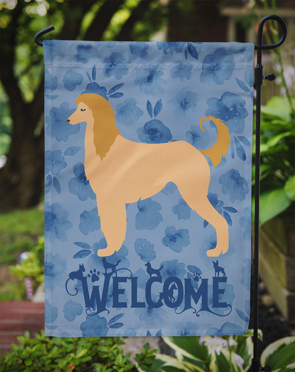 Afghan Hound Welcome Flag Garden Size CK6133GF  the-store.com.