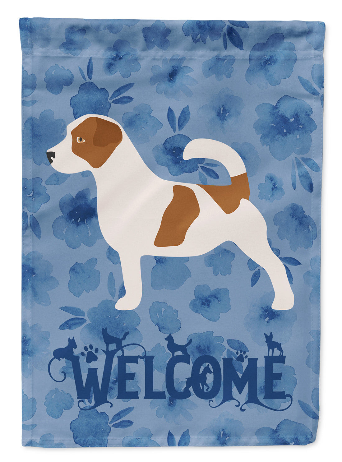 Jack Russell Terrier Welcome Flag Canvas House Size CK6134CHF  the-store.com.