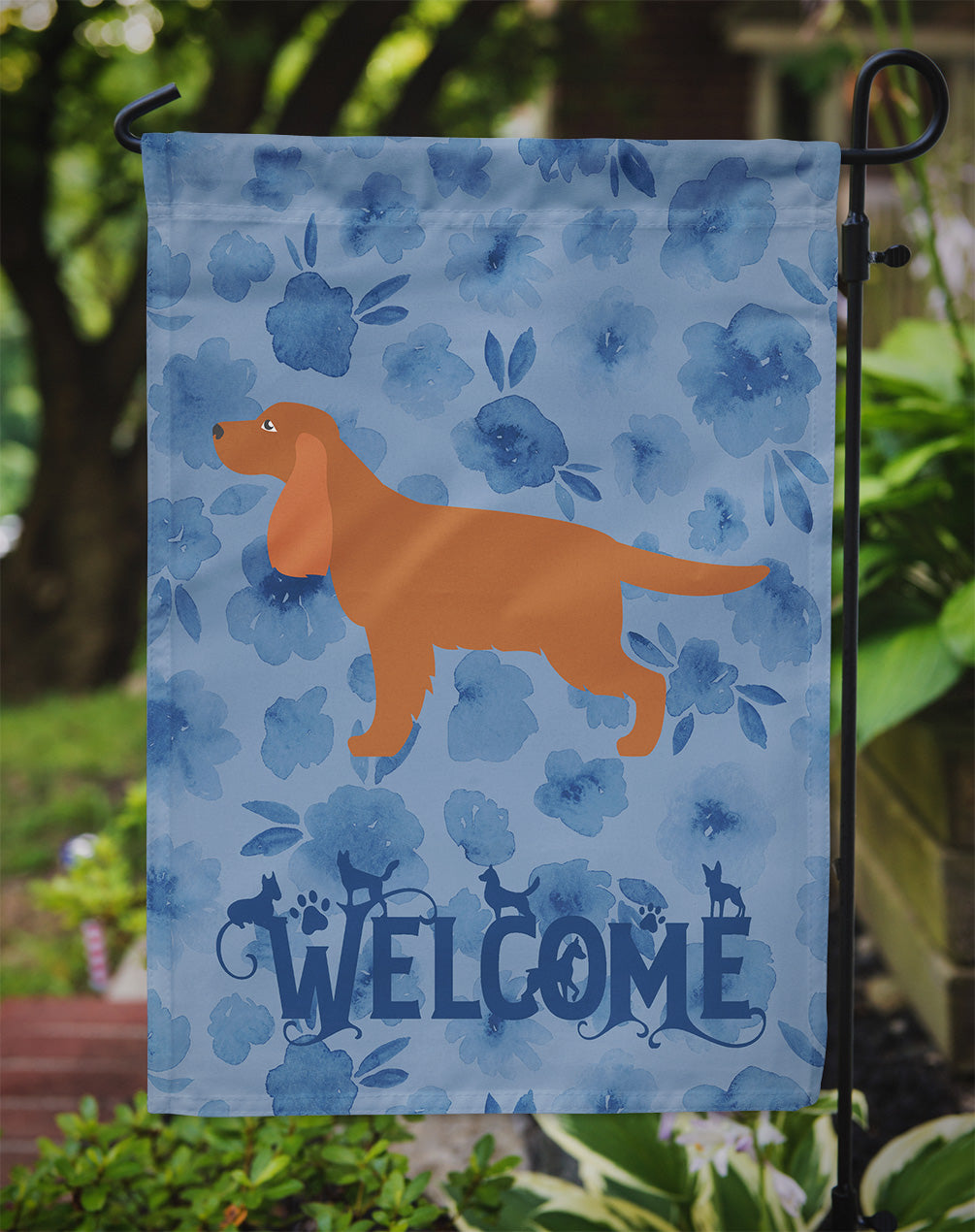 English Cocker Spaniel Welcome Flag Garden Size CK6139GF  the-store.com.