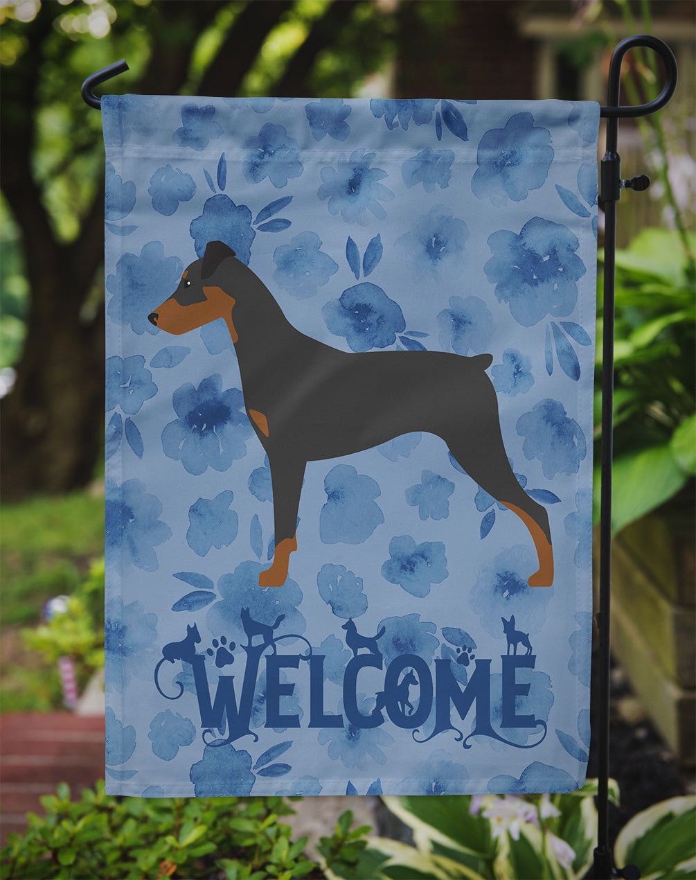 German Pinscher Welcome Flag Garden Size CK6140GF  the-store.com.