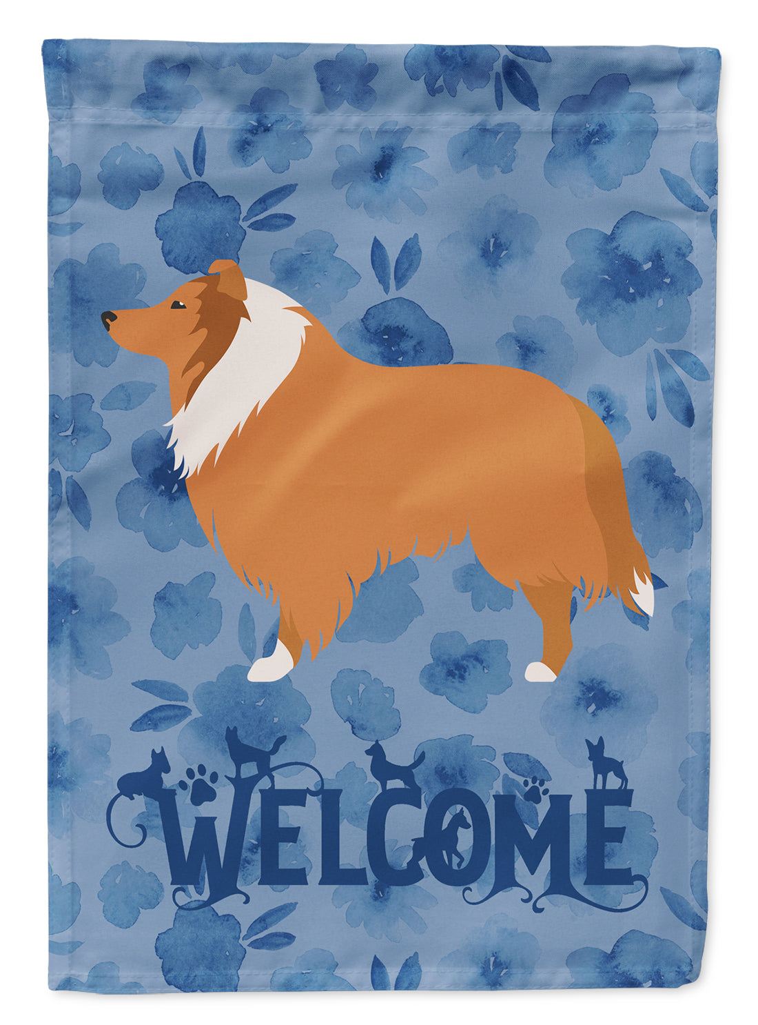 Collie Dog Welcome Flag Canvas House Size CK6143CHF  the-store.com.