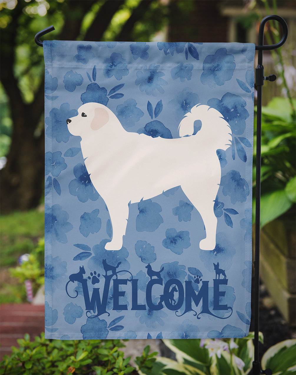 Polish Tatra Sheepdog Welcome Flag Garden Size CK6154GF  the-store.com.