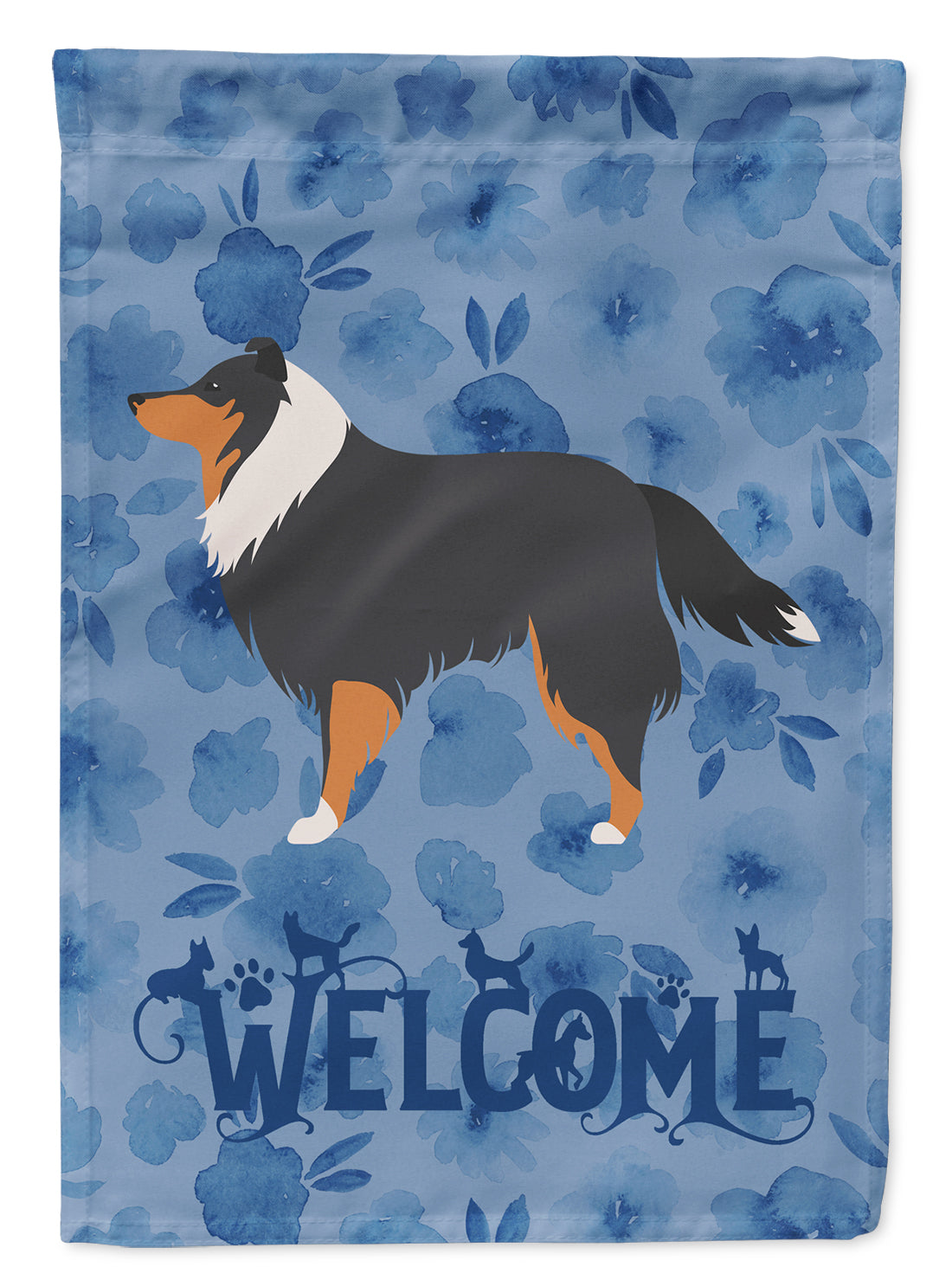 Sheltie/Shetland Sheepdog Welcome Flag Canvas House Size CK6157CHF  the-store.com.