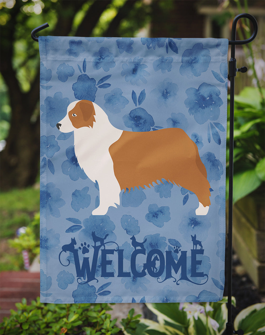 Australian Shepherd Dog Welcome Flag Garden Size CK6160GF  the-store.com.