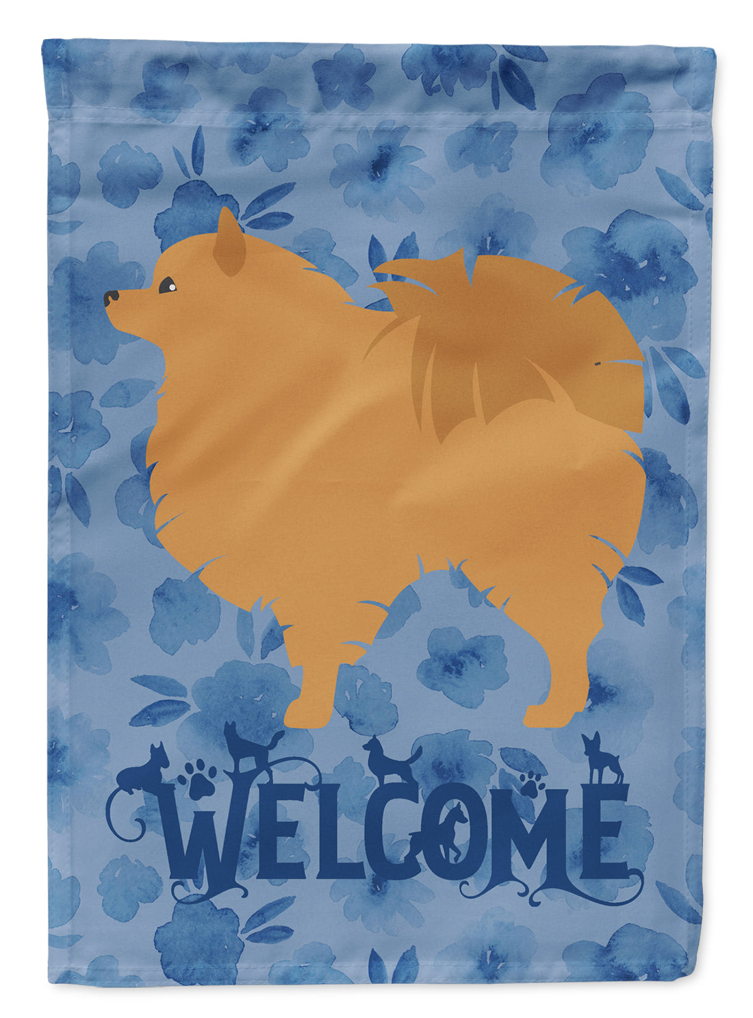 Pomeranian Welcome Flag Garden Size CK6169GF  the-store.com.