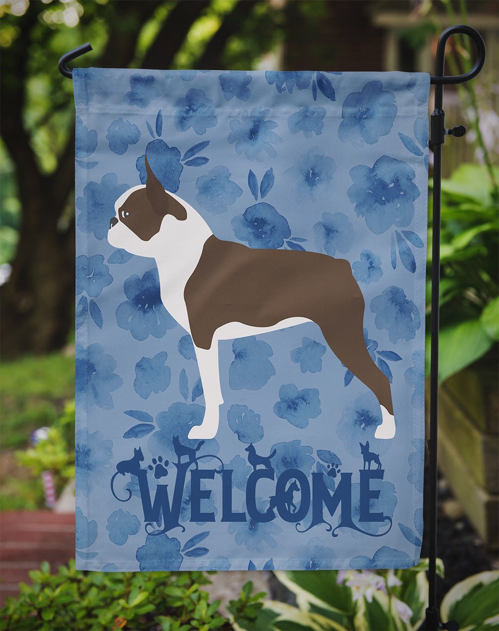 Boston Terrier Welcome Flag Garden Size CK6171GF  the-store.com.