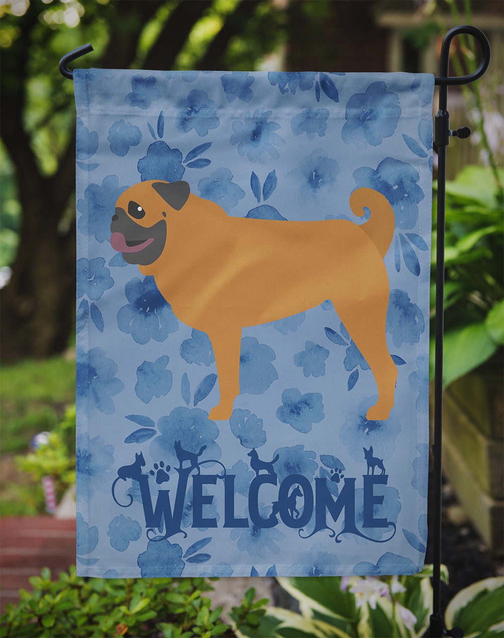 Pug Welcome Flag Garden Size CK6174GF  the-store.com.