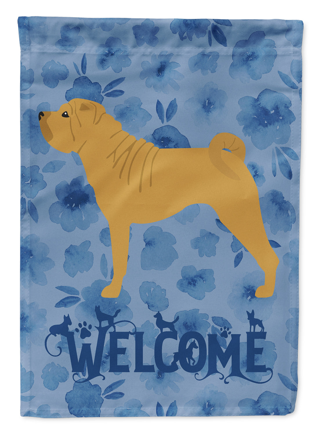 Shar Pei Welcome Flag Canvas House Size CK6179CHF  the-store.com.