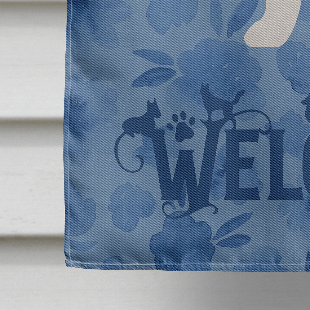 English Bulldog Welcome Flag Canvas House Size CK6189CHF  the-store.com.