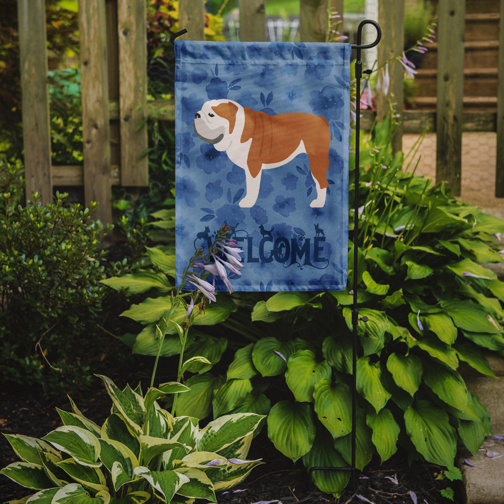 English Bulldog Welcome Flag Garden Size CK6189GF  the-store.com.