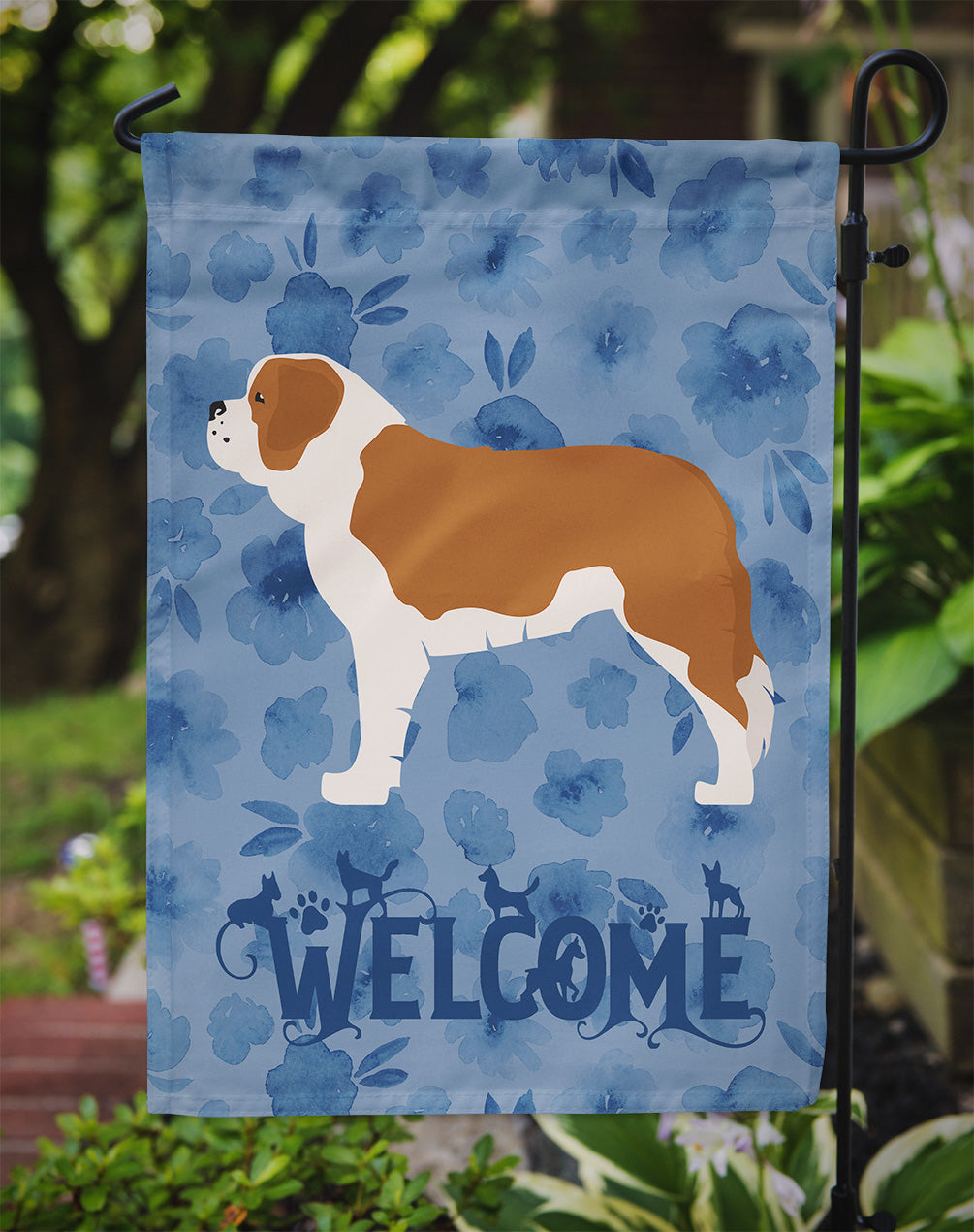 Saint Bernard Welcome Flag Garden Size CK6203GF  the-store.com.