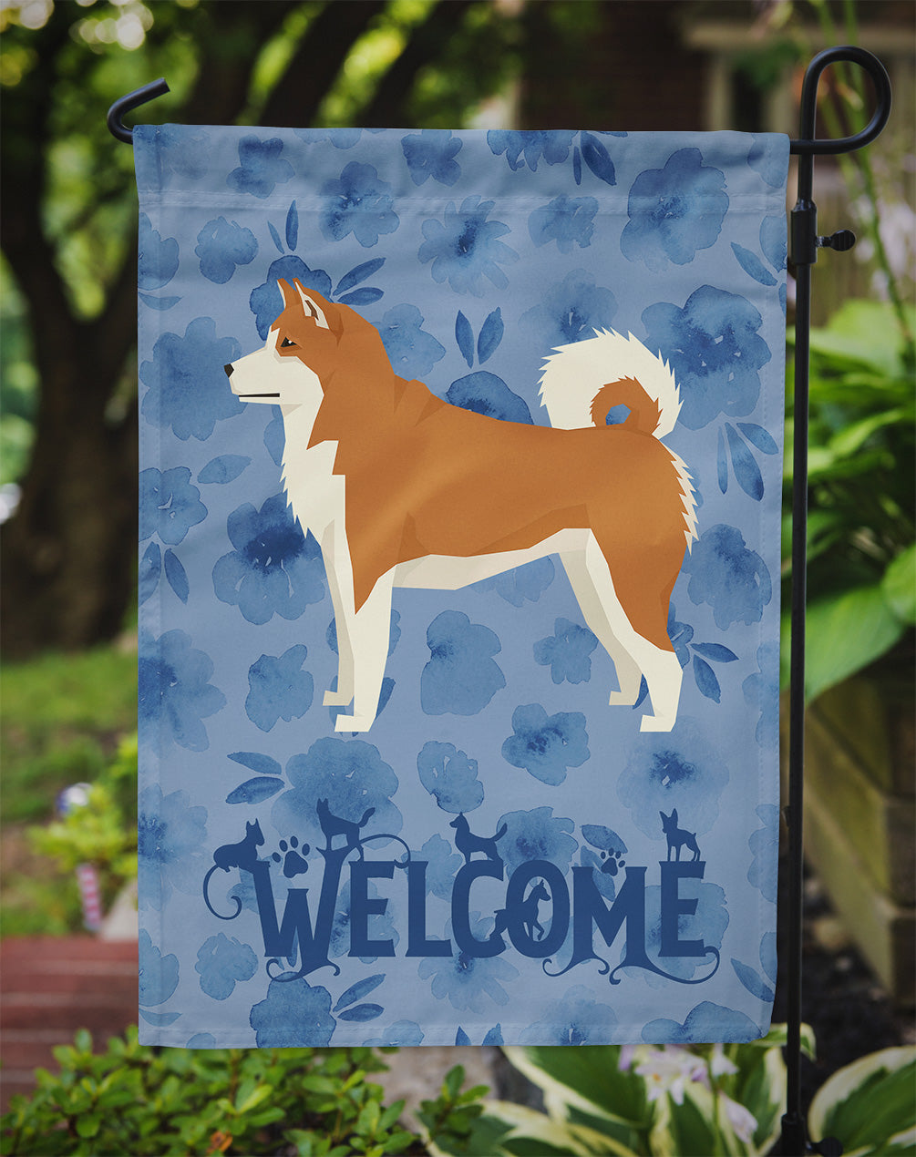 Akita Welcome Flag Garden Size CK6216GF  the-store.com.