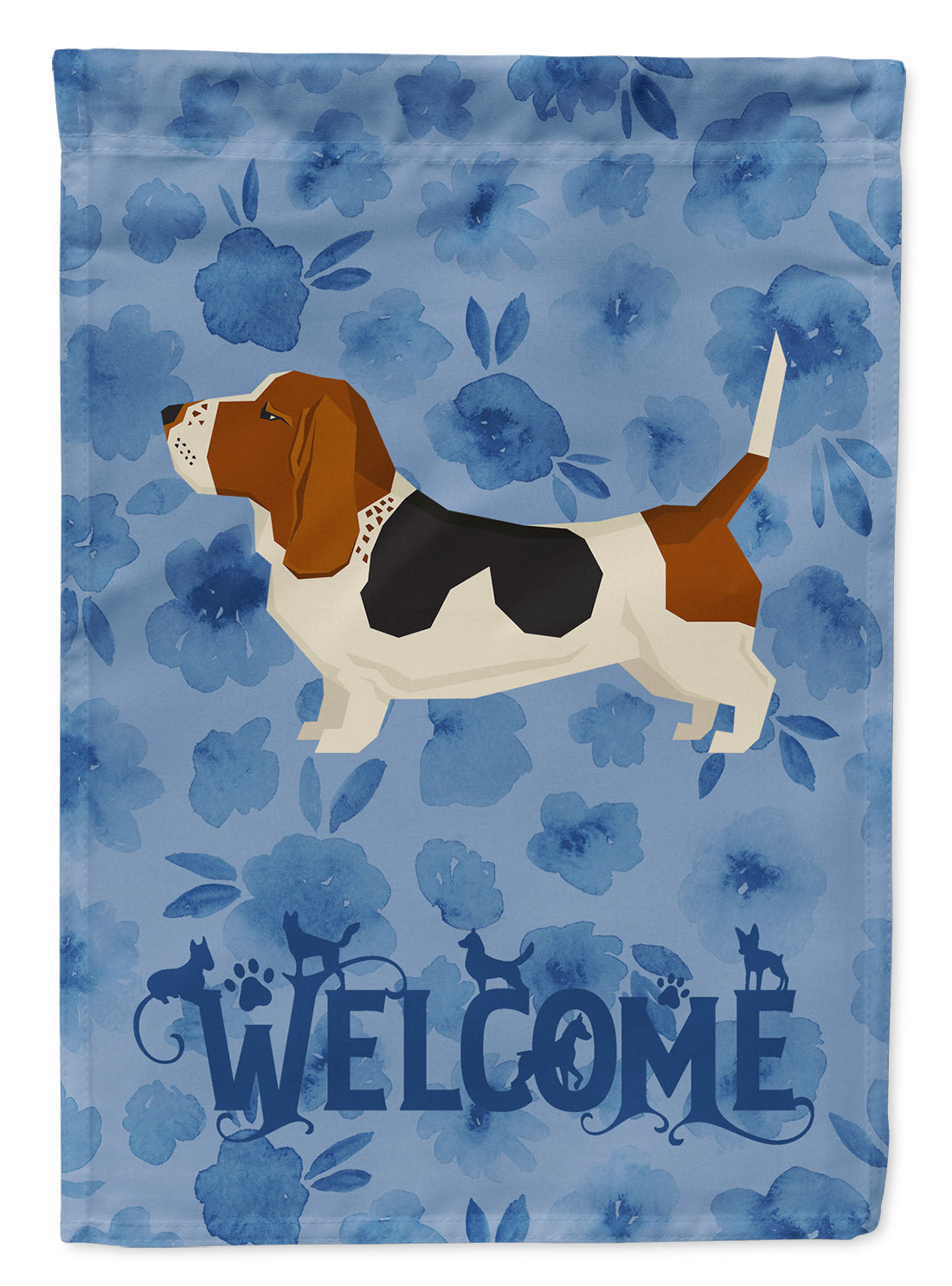 Basset Hound Welcome Flag Garden Size CK6222GF  the-store.com.