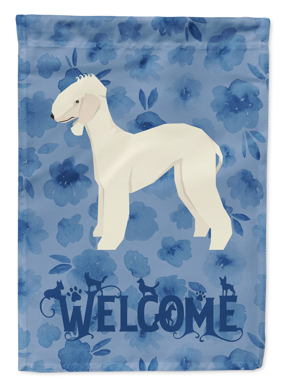 Bedlington Terrier Welcome Flag Canvas House Size CK6224CHF  the-store.com.