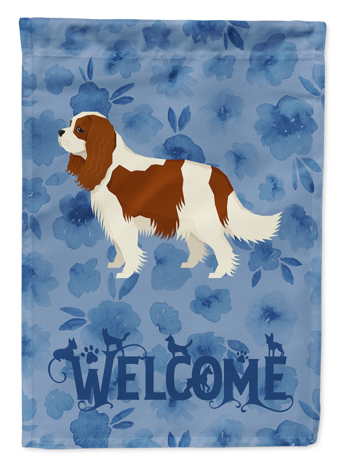 Cavalier Spaniel Welcome Flag Canvas House Size CK6233CHF  the-store.com.