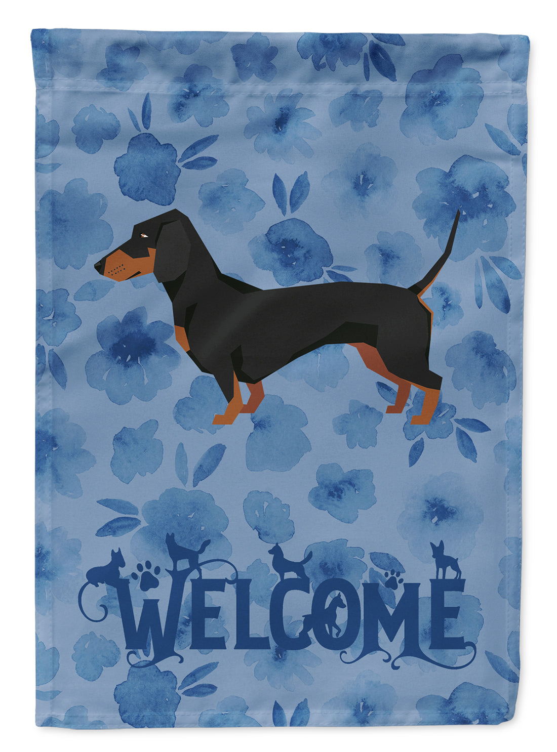 Dachshund Welcome Flag Canvas House Size CK6237CHF  the-store.com.