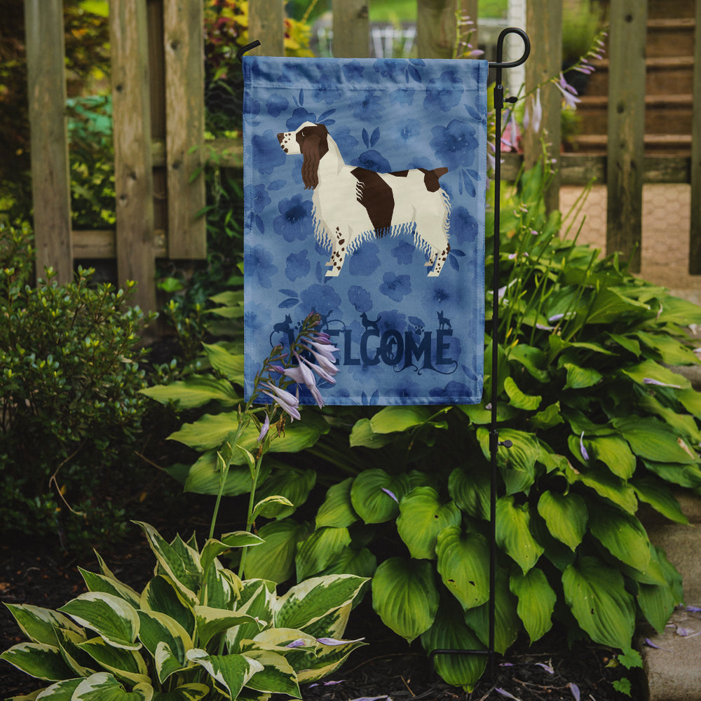 English Springer Spaniel Welcome Flag Garden Size CK6241GF  the-store.com.