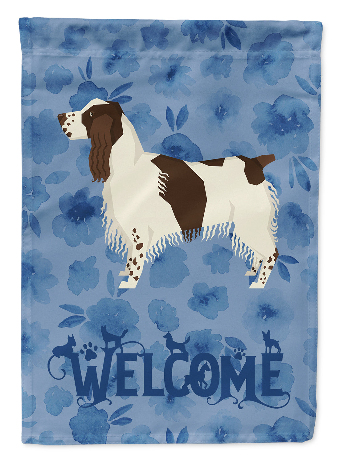 English Springer Spaniel Welcome Flag Garden Size CK6241GF  the-store.com.