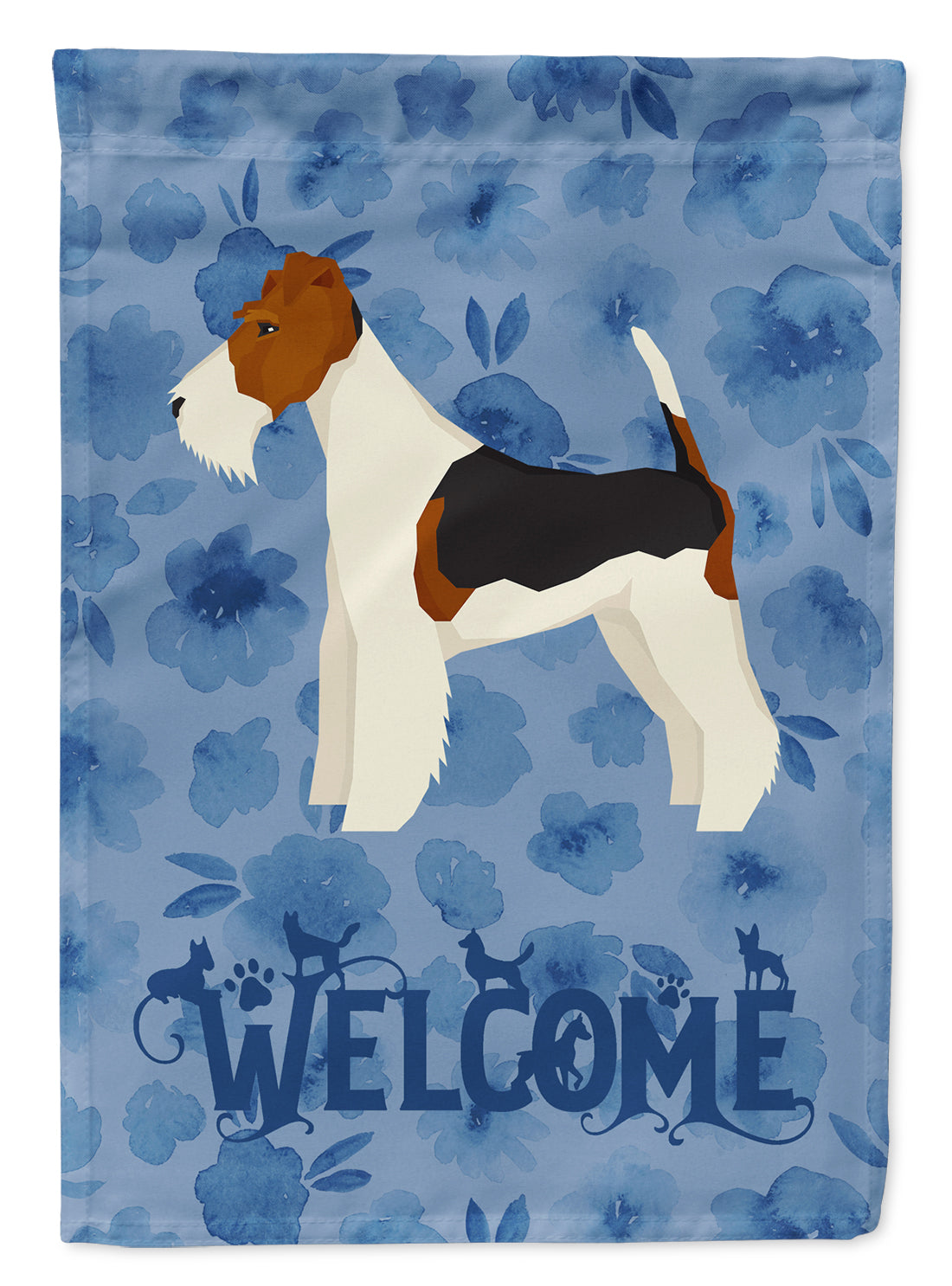 Fox Terrier Welcome Flag Canvas House Size CK6242CHF  the-store.com.