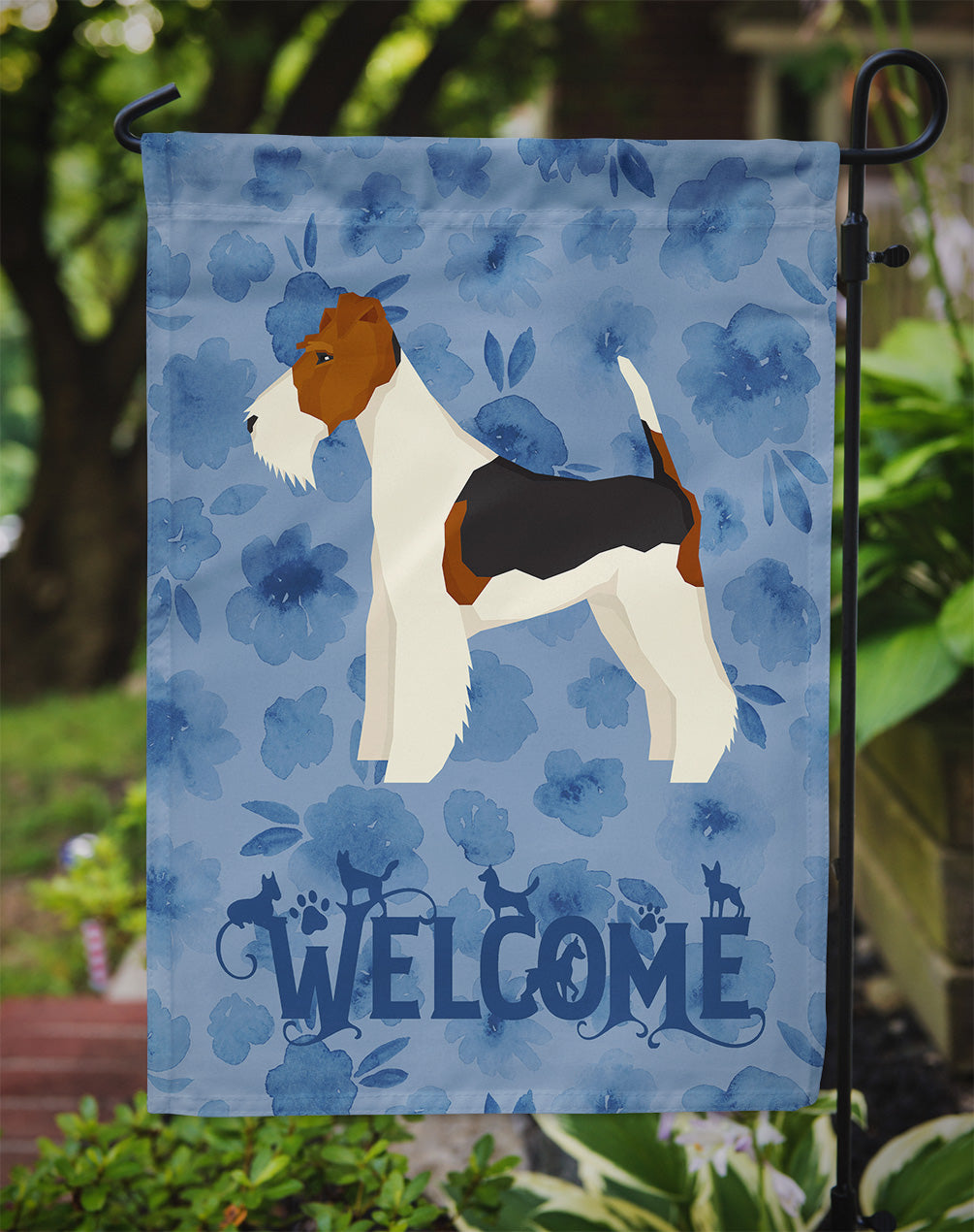 Fox Terrier Welcome Flag Garden Size CK6242GF  the-store.com.