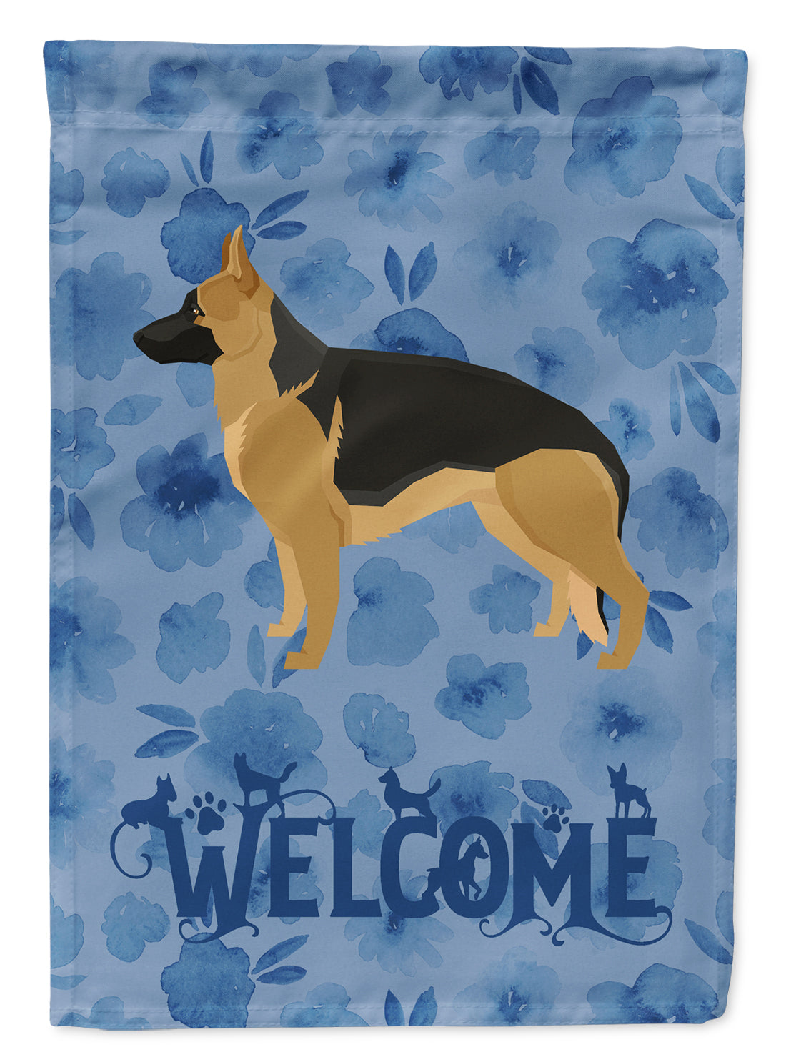 German Shepherd Welcome Flag Canvas House Size CK6244CHF  the-store.com.