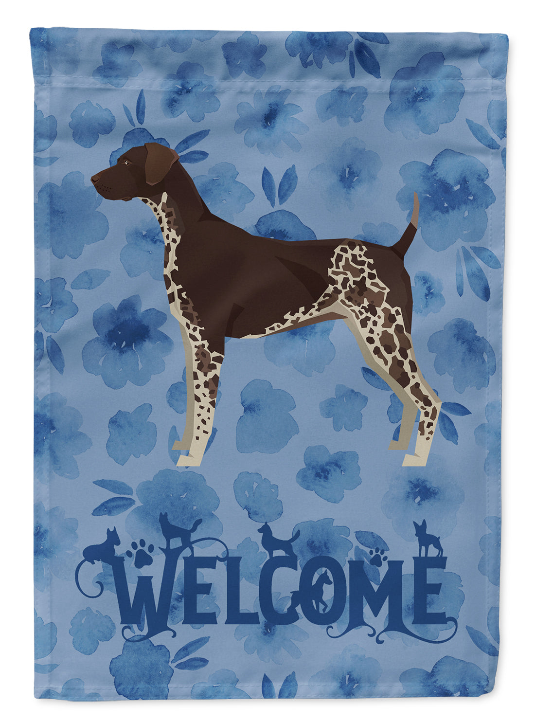 German Shorthaired Pointer Welcome Flag Canvas House Size CK6245CHF  the-store.com.