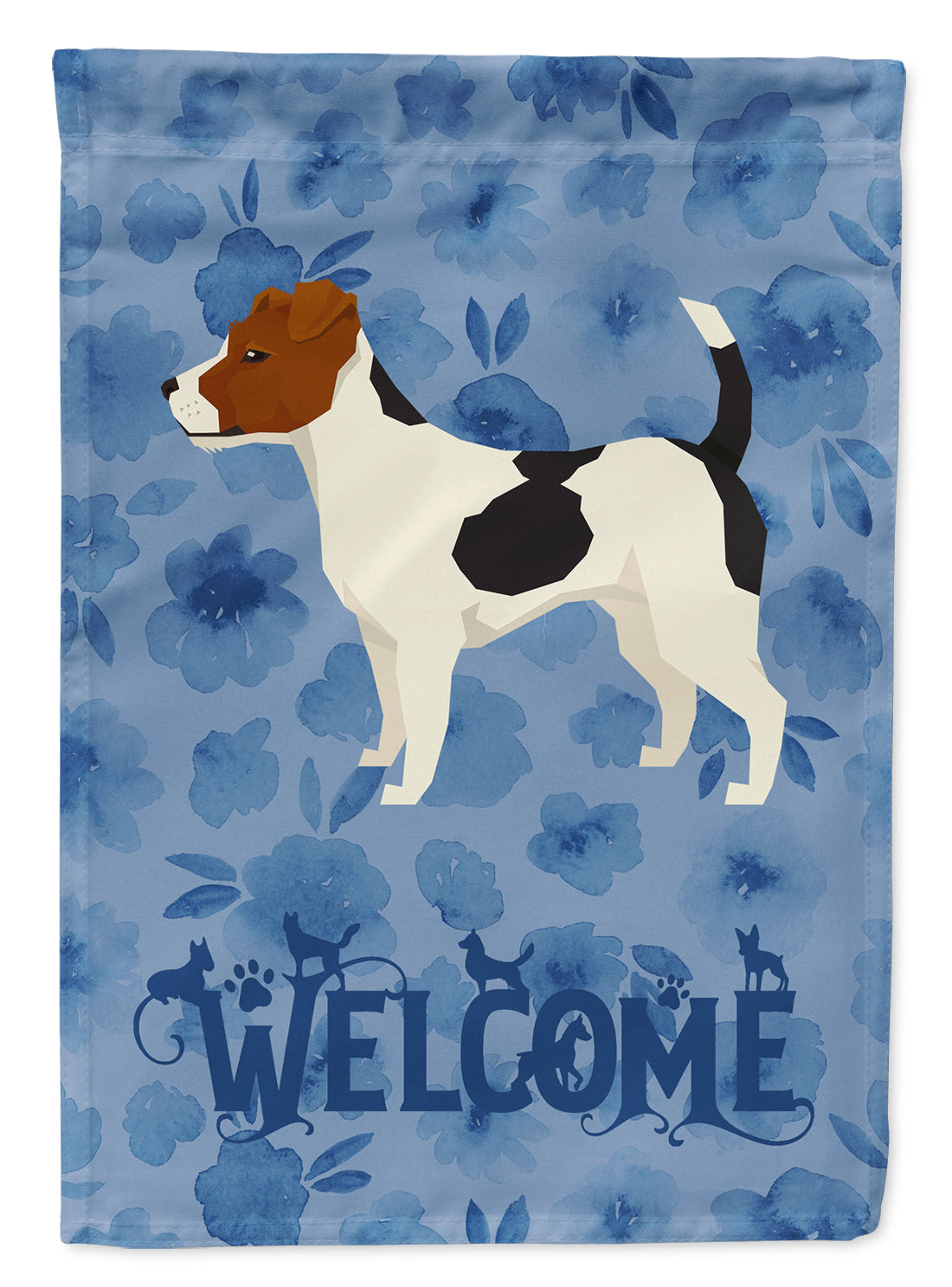 Jack Russell Terrier Welcome Flag Canvas House Size CK6251CHF  the-store.com.