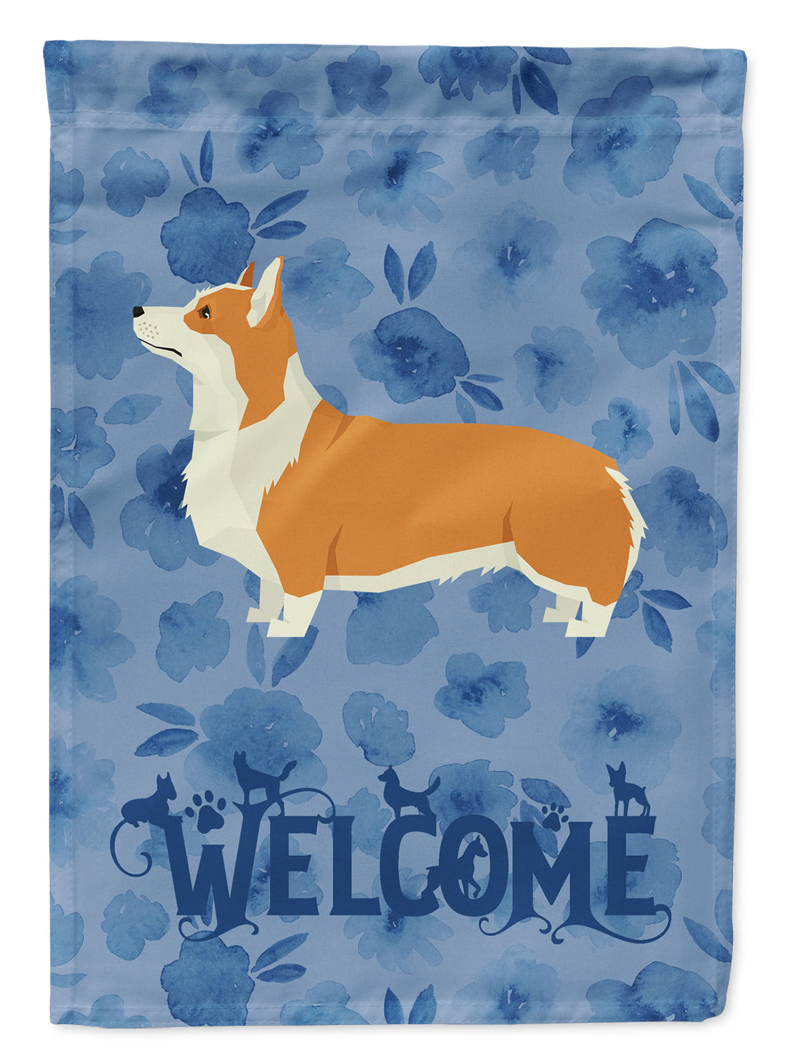 Pembroke Corgi Welcome Flag Canvas House Size CK6258CHF  the-store.com.