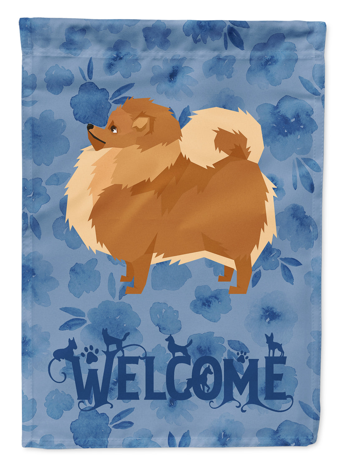 Pomeranian Welcome Flag Garden Size CK6259GF  the-store.com.