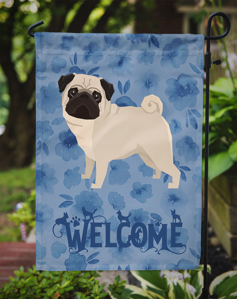 Pug Welcome Flag Garden Size CK6261GF  the-store.com.