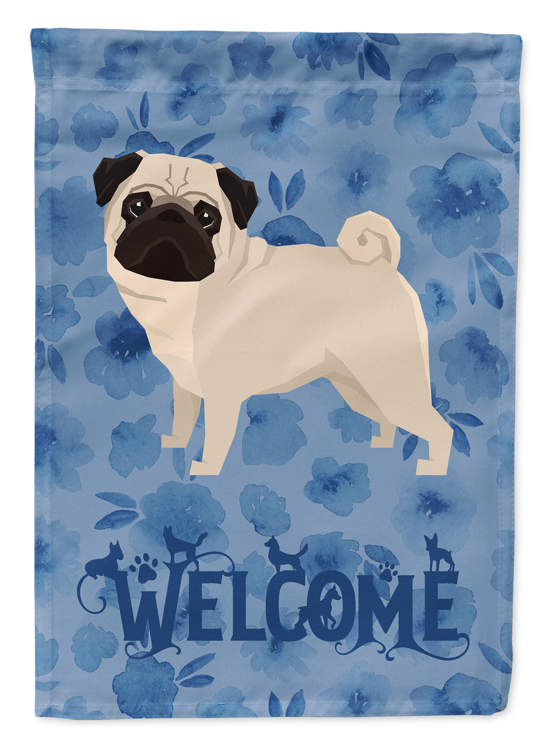 Pug Welcome Flag Garden Size CK6261GF  the-store.com.