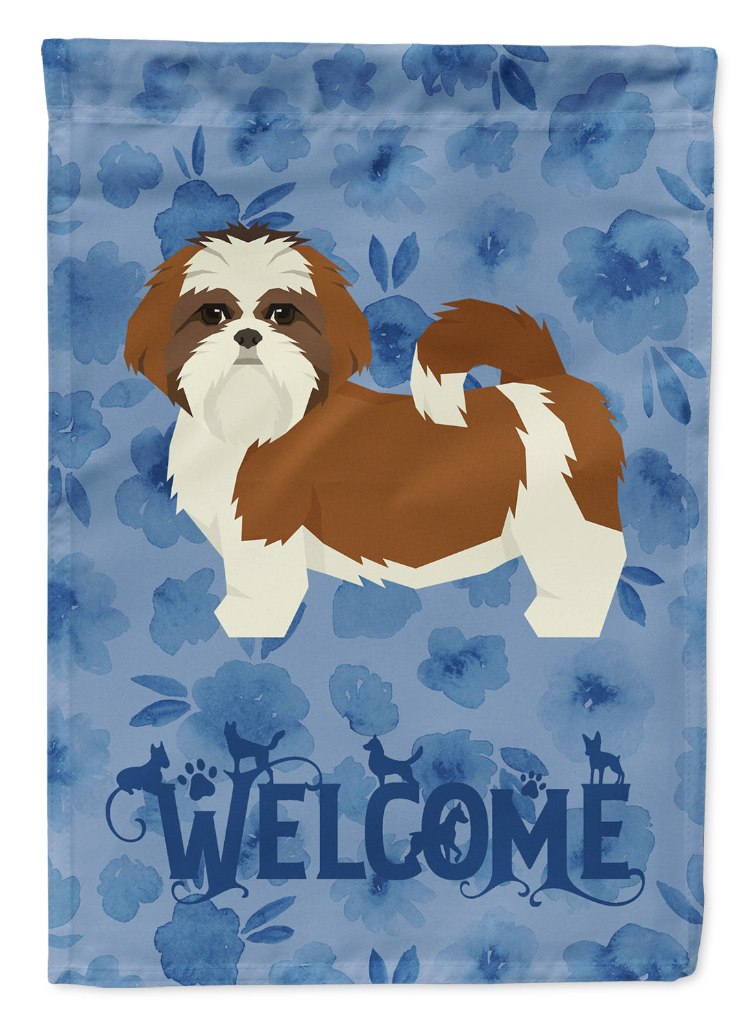 Shih Tzu Welcome Flag Canvas House Size CK6267CHF  the-store.com.