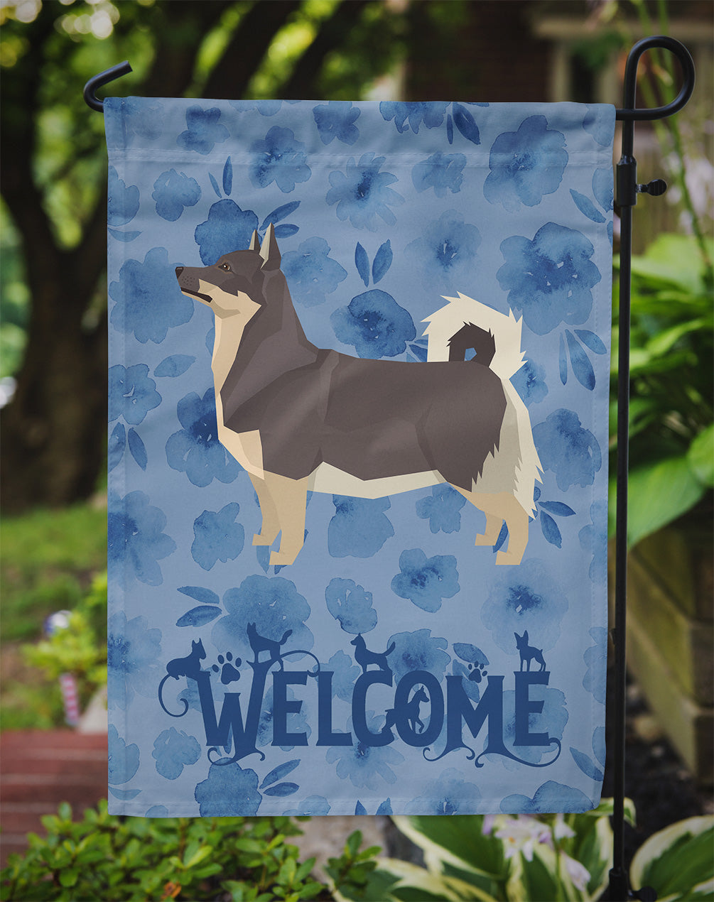 Swedish Vallhund Welcome Flag Garden Size CK6270GF  the-store.com.