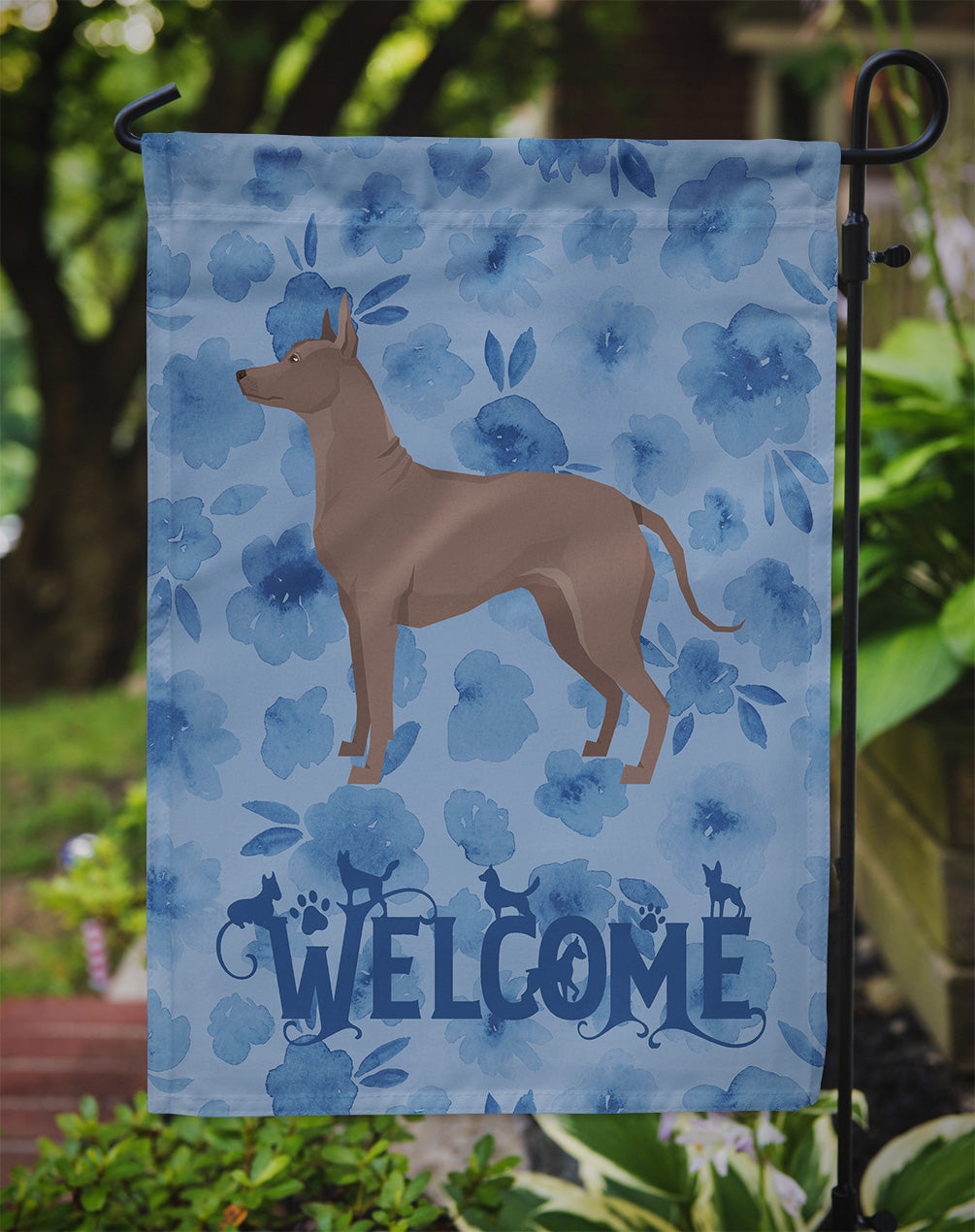 Mexican Hairless Dog Xolo Welcome Flag Garden Size CK6274GF  the-store.com.