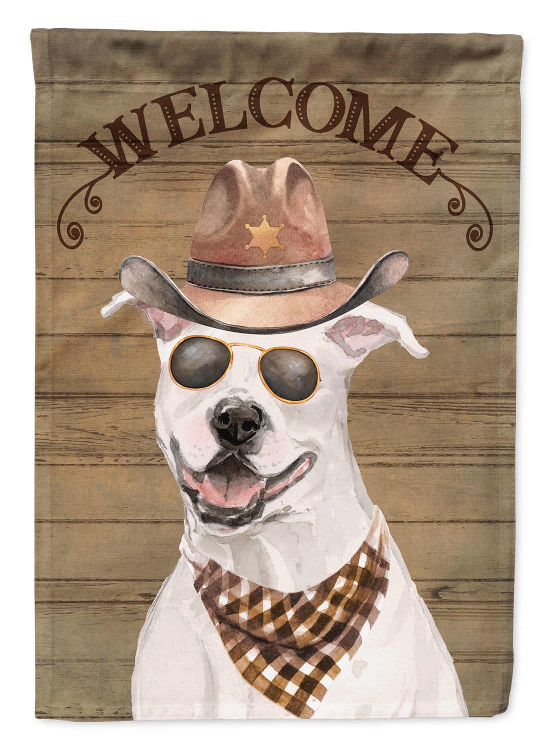 White Staffordshire Bull Terrier Country Dog Flag Canvas House Size CK6277CHF  the-store.com.