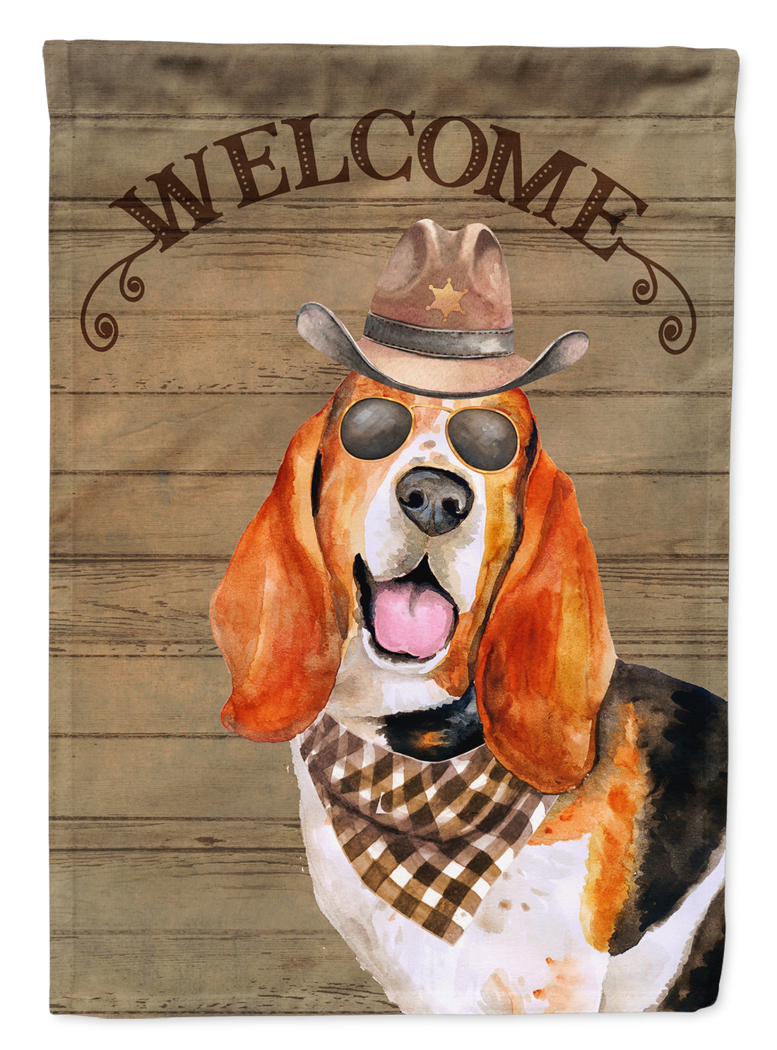 Basset Hound Country Dog Flag Canvas House Size CK6280CHF  the-store.com.