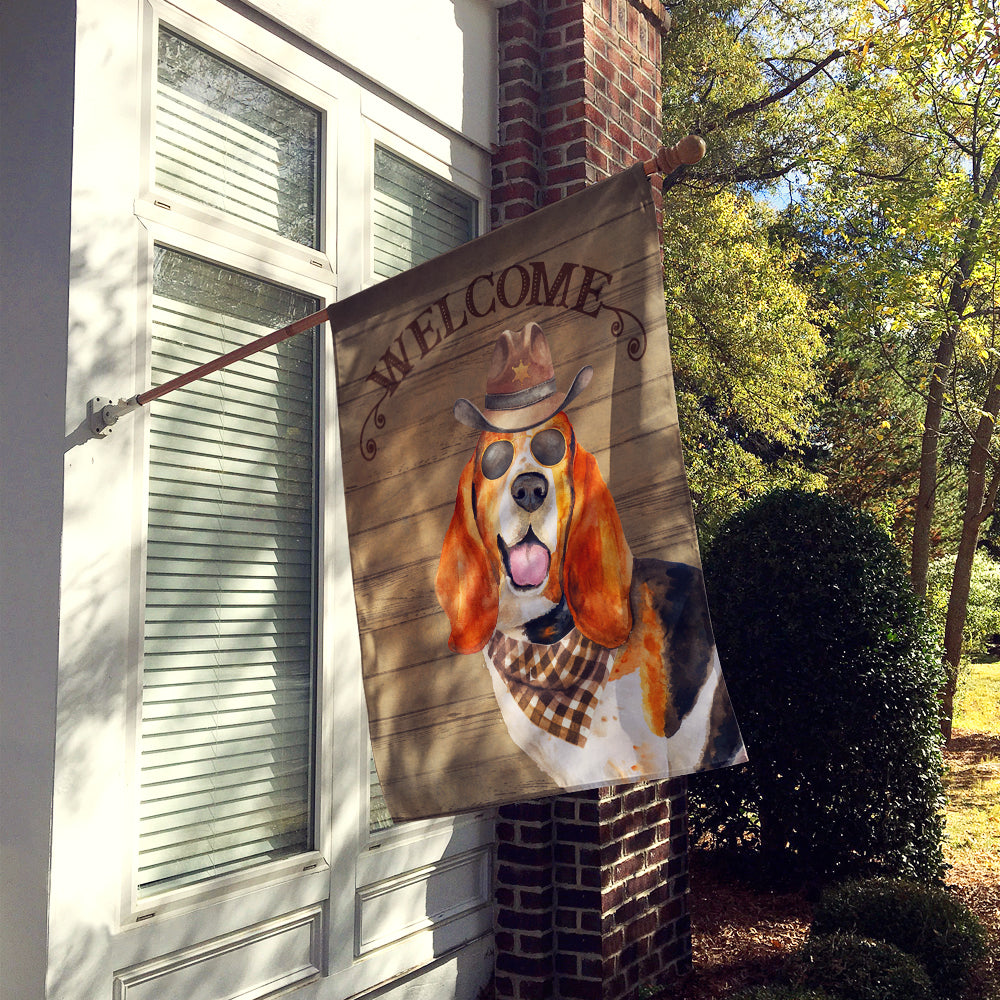 Basset Hound Country Dog Flag Canvas House Size CK6280CHF  the-store.com.
